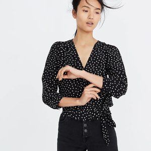 Madewell 100% Silk Wrap Top Star Print (Small)